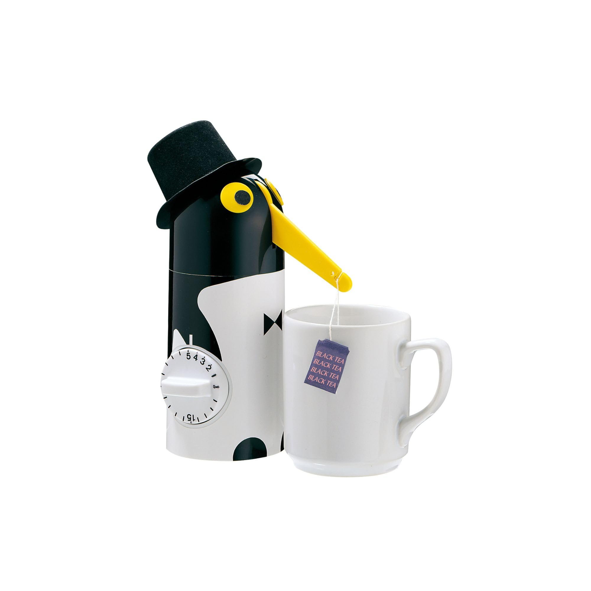 Kuchenprofi Penguin Tea Boy with Built-In Timer, Tea Bag Holder, Automatic Tea Bag Lifter, Precision Tea Timer, Plastic Tea Brewing Gadget, Tea Accessories & Necessities