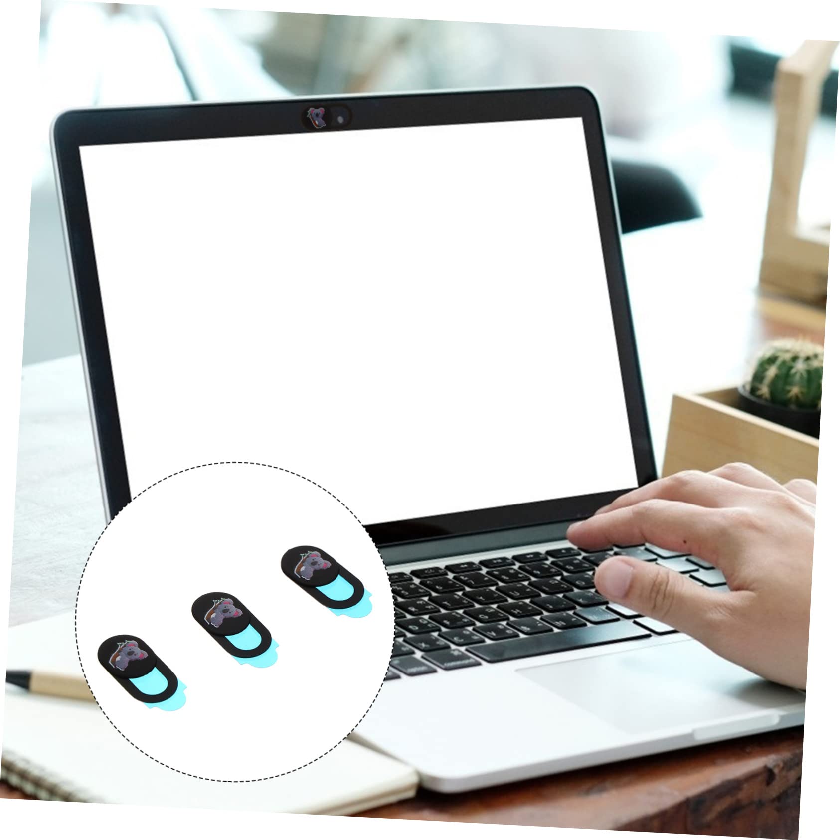 Cubierta Deslizante para Cámara Web de Portátil y Ordenador, Abs Negro, 3 Piezas, Protección de Privacidad Ocasiones