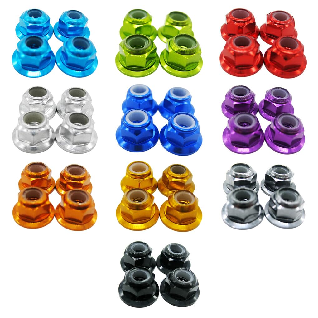 8 Dadi Bloccaruota In Alluminio 4mm Per Auto RC 1/10 Assaxial SCX10