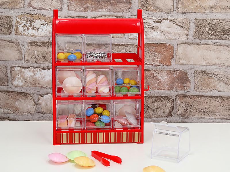 Cepewa Süssigkeitenspender Retro Süßigkeitenautomat mit Zange Weingummi Spender 50er Jahre Fruchtgummi Jellybeans Theke