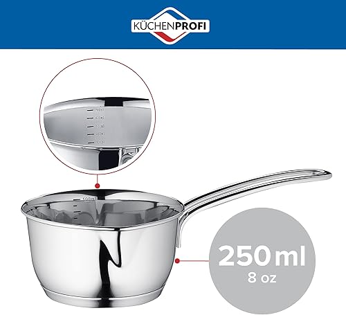 Miniatura 2 de Cacerola de acero inoxidable con fondo revestido, 8 onzas, 16 onzas, 23 onzas, juego de 3