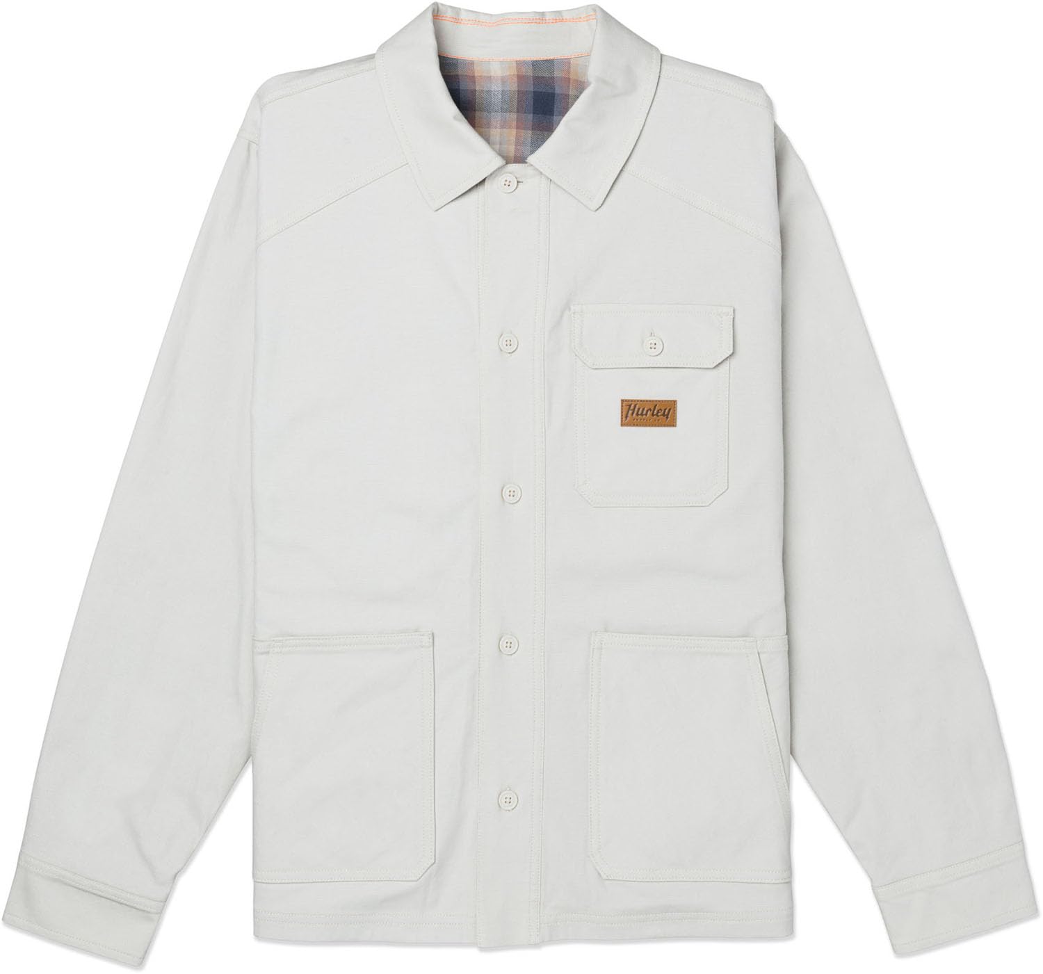 Hurley Men's Bone Bixby Flannel Lined Canvas Ls Shirt, L