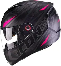 Capacete Fechado Moto Peels Icon Fast Preto Fosco com Rosa 58