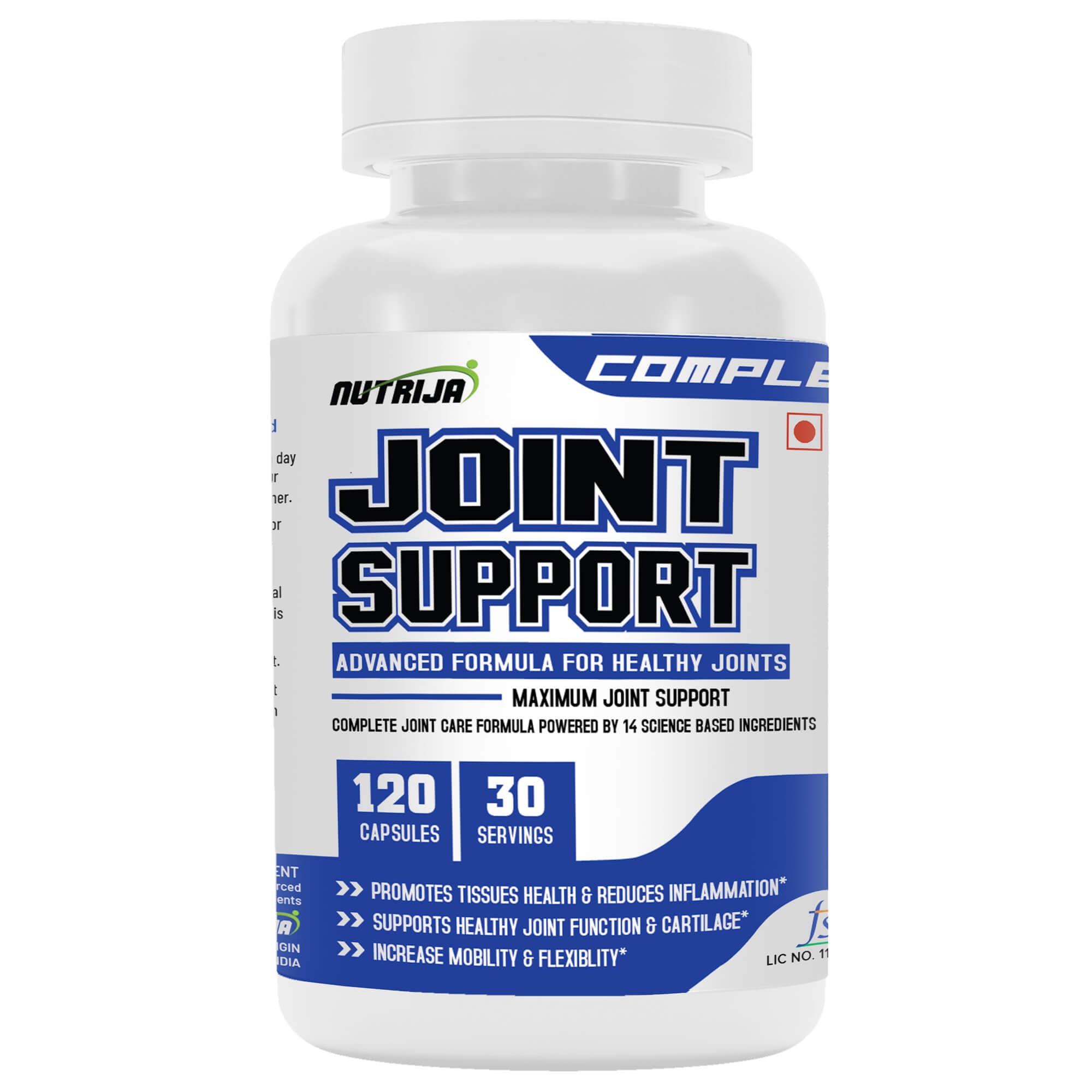 Nutrija Joint Support - COMPLETE JOINT SUPPORT FORMULA POWERED BY 14 SCIENCE BASED INGREDIENTS - 120 Capsules-image-16