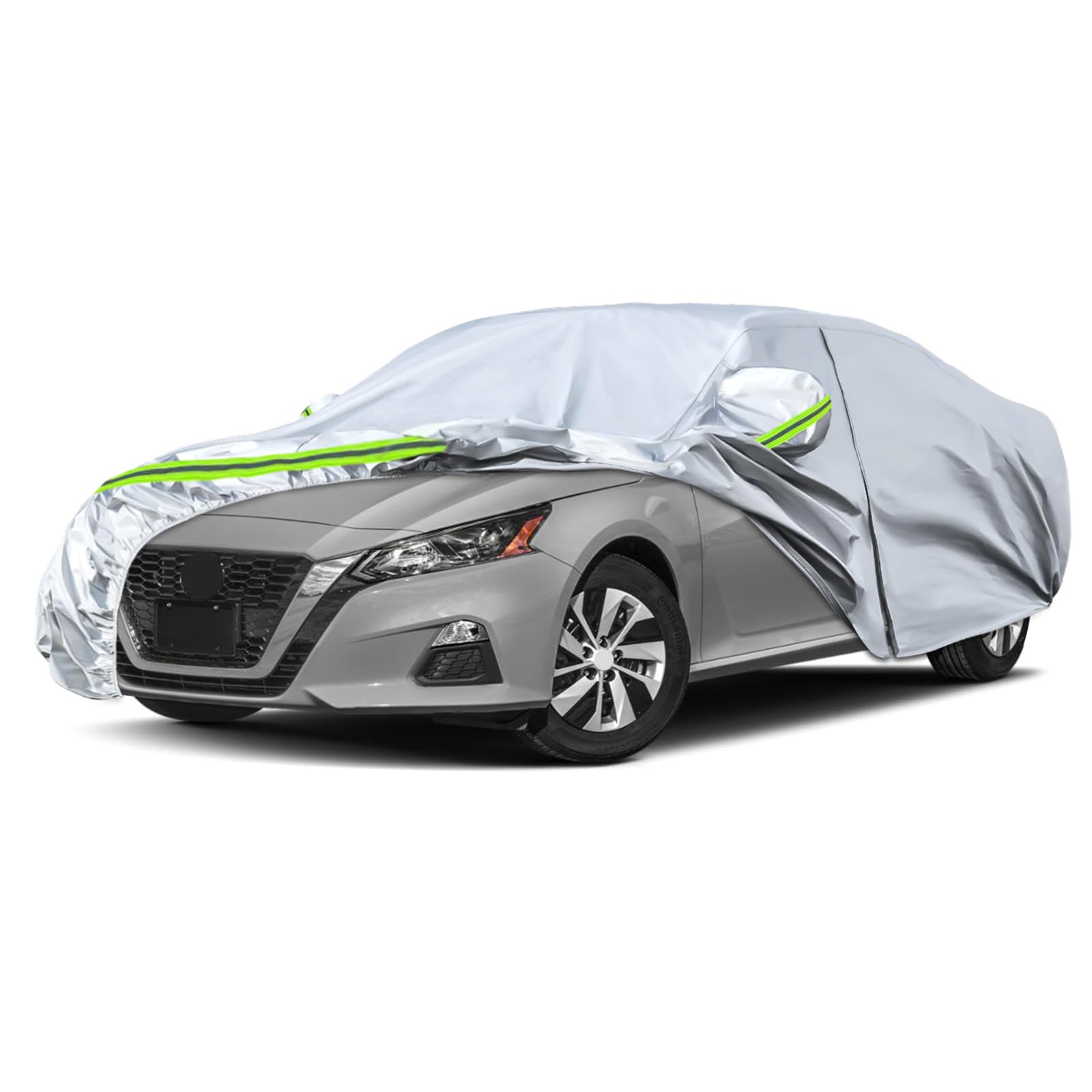 6 Layers Waterproof Car Covers Replace for 2002-2026 Nissan Altima | All Weather Car Cover with Cotton Liner, Zipper Door, Windproof Bands for Snow Rain Dust Protection