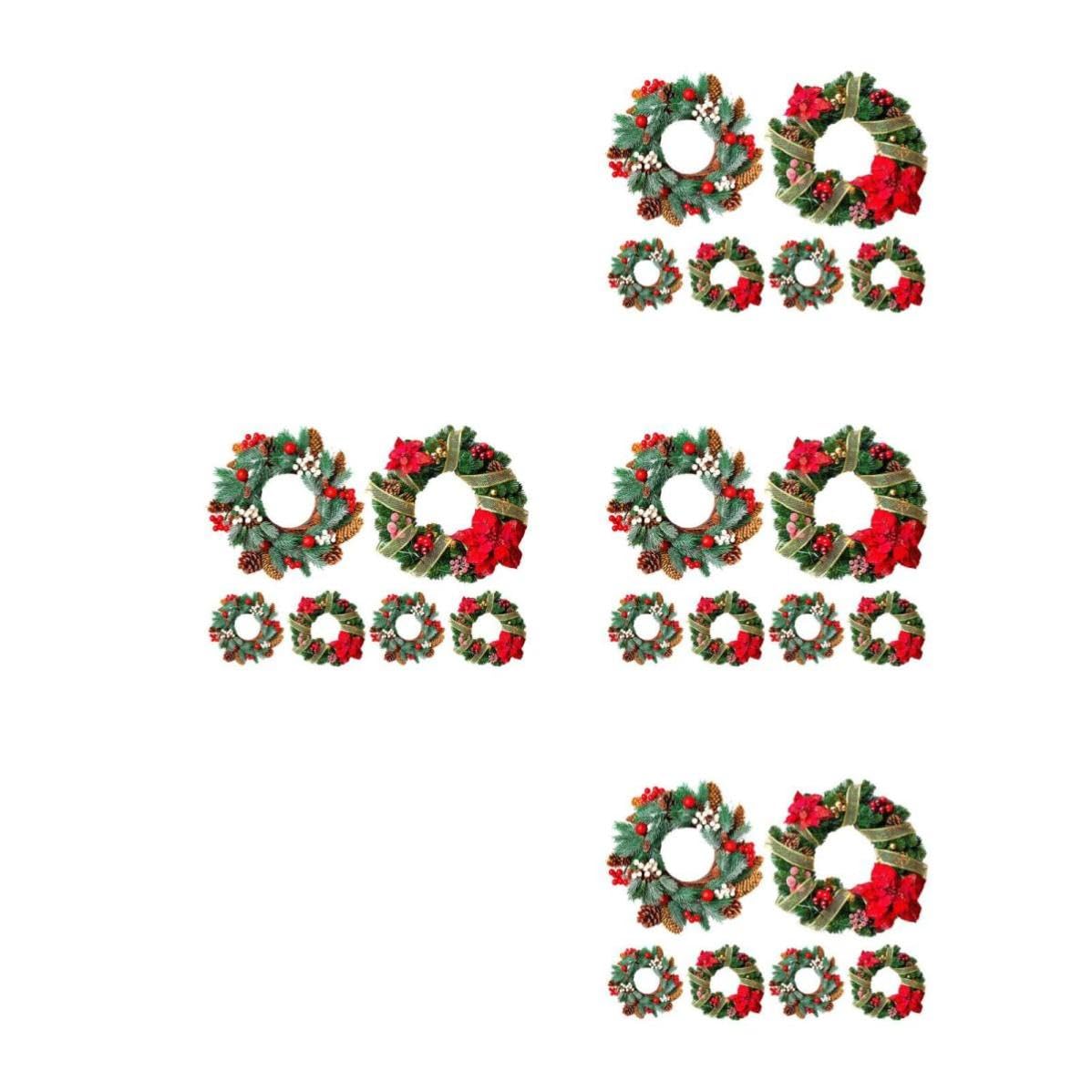 TOYANDONA 24 Pièces Autocollant de Fenêtre Couronne de Noël Pvc à