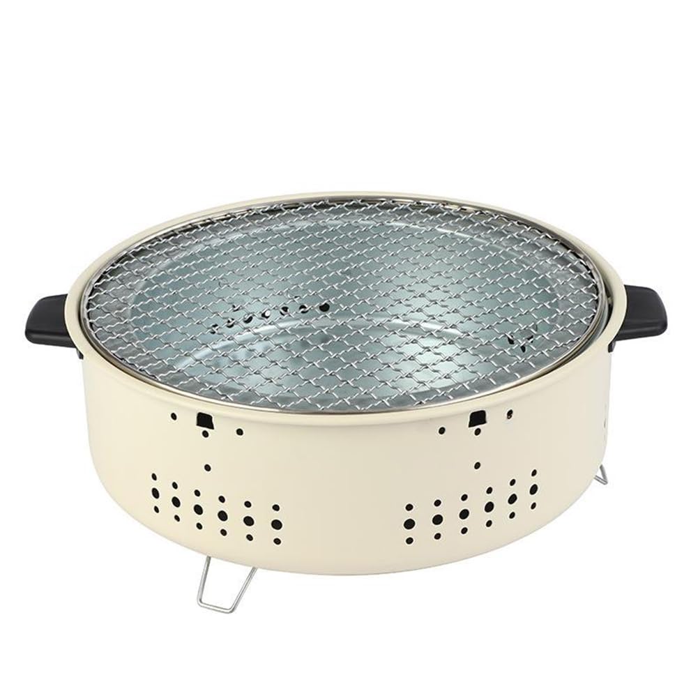 Parrilla portátil para barbacoa doméstica de acero con tapa de camping