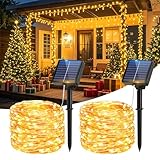 Hoteril Luci Solari Esterno, [2 Pacchi] 17M 150 LED Luci da Esterno Giardino IP65 Impermea...
