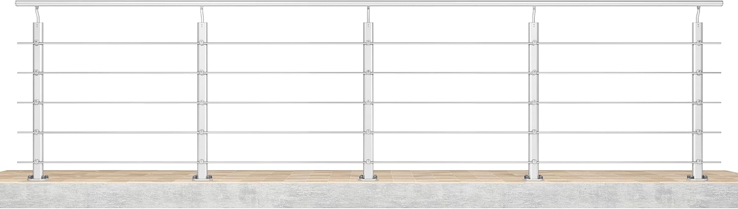 Barandilla aluminio AICA 400x100cm plateada mate