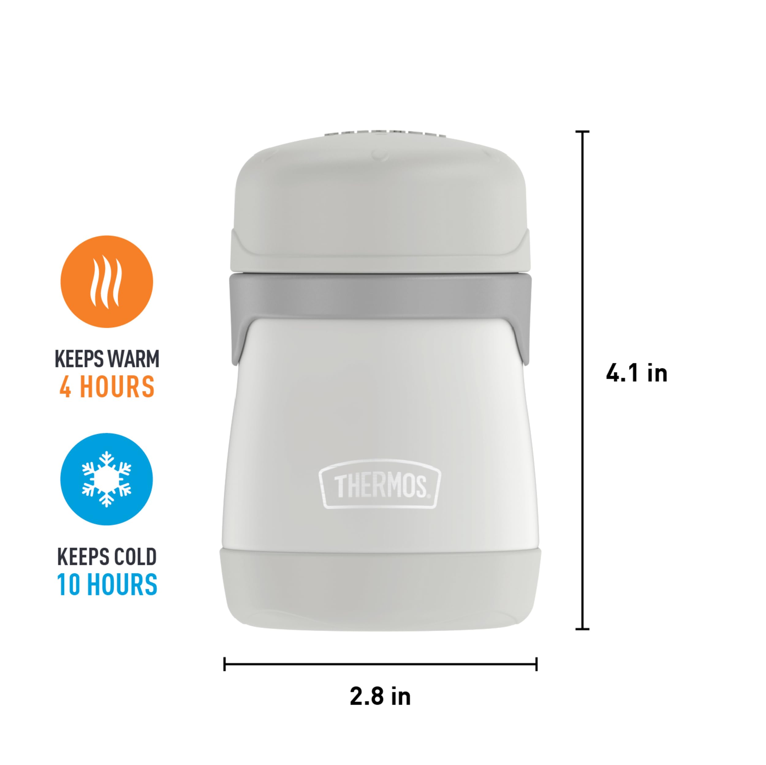 Thermos Tarro de alimentos de acero inoxidable para niños, 210 ml (gris pastel)