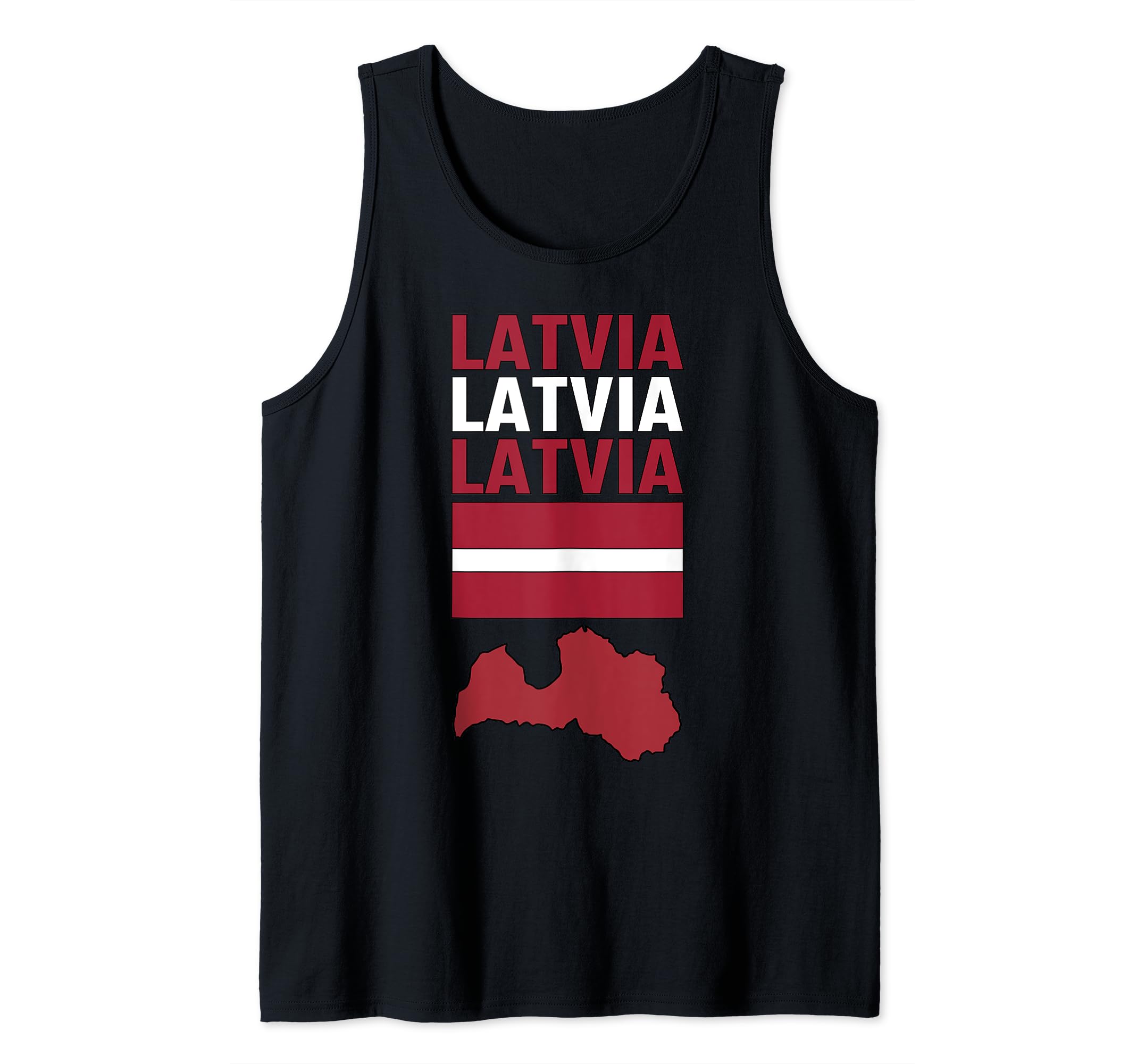 MASH MOSHLatvia map with Latvian flag in colors of the flag Tank Top