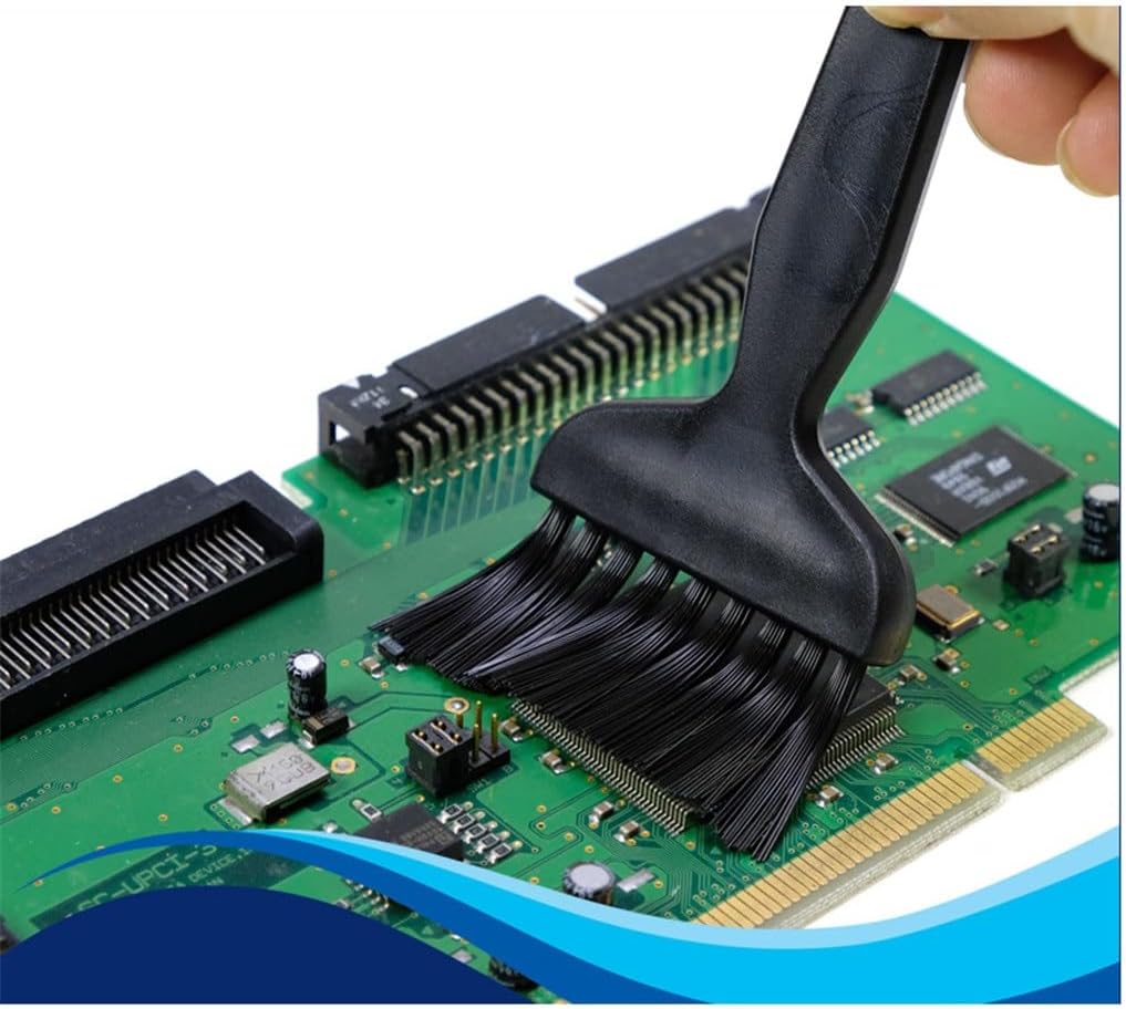 3pcs Plastic Handle Anti Static Brush Cleaning Tools PCB Cleaning Brush for Mobile Phone(Black)