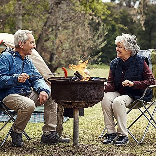 BOPU BBQ Marshmallow Roasting Sticks Stainless Steel Forks Set Extendable Rotating 34 Inch U Shape Hot Dog Roasting Sticks with Plastic Handle, Fire Pit Camping Barbecue Campfire Accessories (4 Packs)