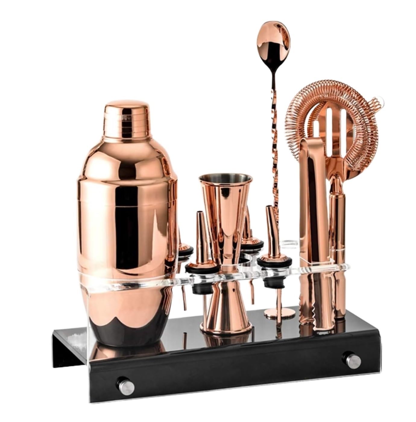 Ensemble de Cocktail Shaker à Cocktail Shaker Kit 10pc Cocktail Shaker avec Support Acrylique en Acier Inoxydable Bar Tool Set Bartending Kit Shaker Cocktail Kit Shaker Cocktail Set(G)