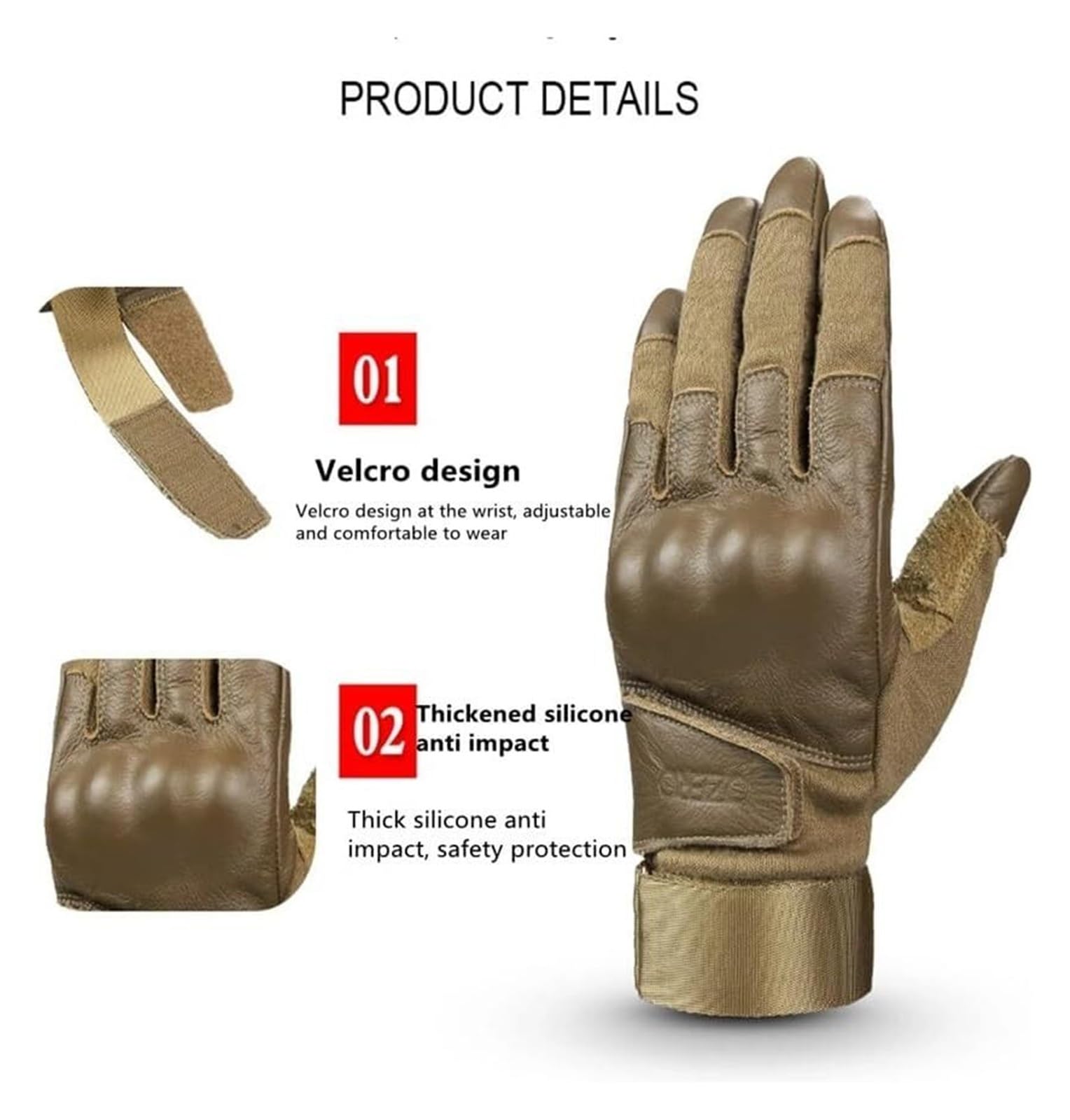 Guantes de Moto Unisex de Dedos completos - Térmicos de Cuero for Motocross, MTB, conducción (Verano, Invierno, frío, Ciclismo)