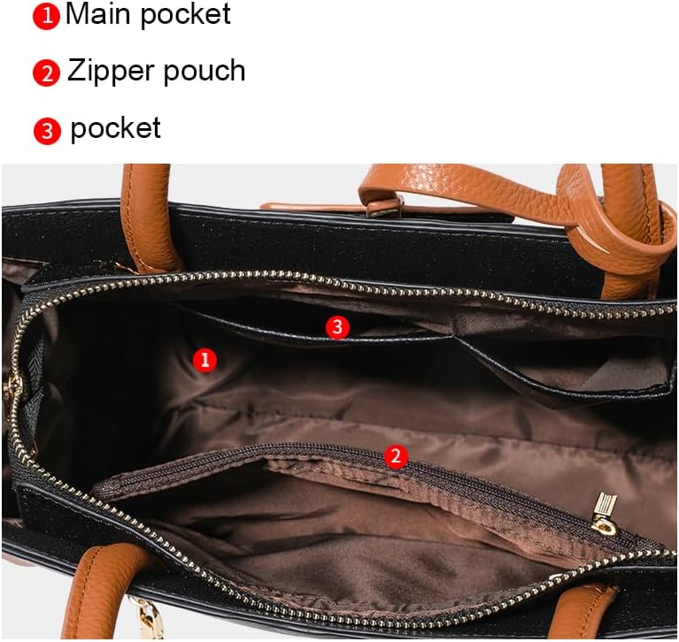 Leather leather handbag large capacity letter detachable shoulder strap color-blocked triangle women's single tote bag