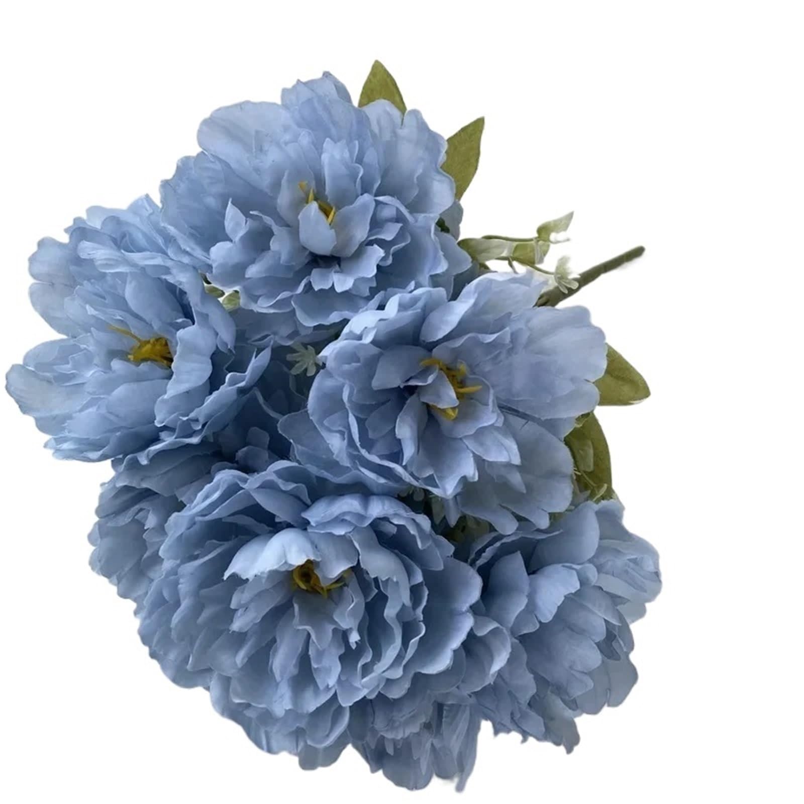 LuoAXINN Artificial Flower Branches 5 Pcs Simulation Seven Peony Silk Flowers Bouquet Home Living Room Wedding Decoration(Color2)