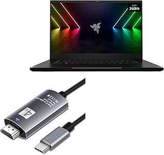 BoxWave Cable Compatible with Razer Blade 15 RTX 3070 Ti (QHD 240Hz) - SmartDisplay Cable - USB Type-C to HDMI (6 ft), USB C/HDMI Cable - Jet Black