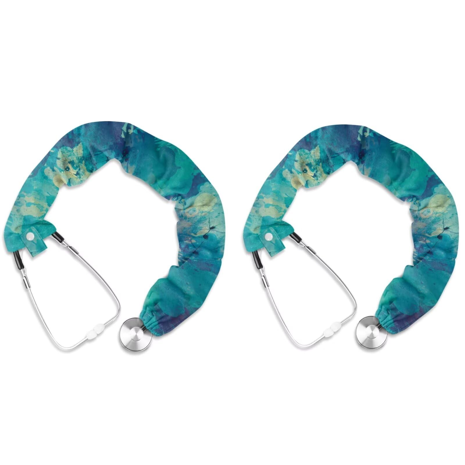 Uorisanigo Stethoscope Cover for Men Green Marble Nurse Doctors Stethoscope Cover Sleeve Soft Fabric Stethoscope Accessories 2 Pack Fits for Most Stethoscope Decor Cover