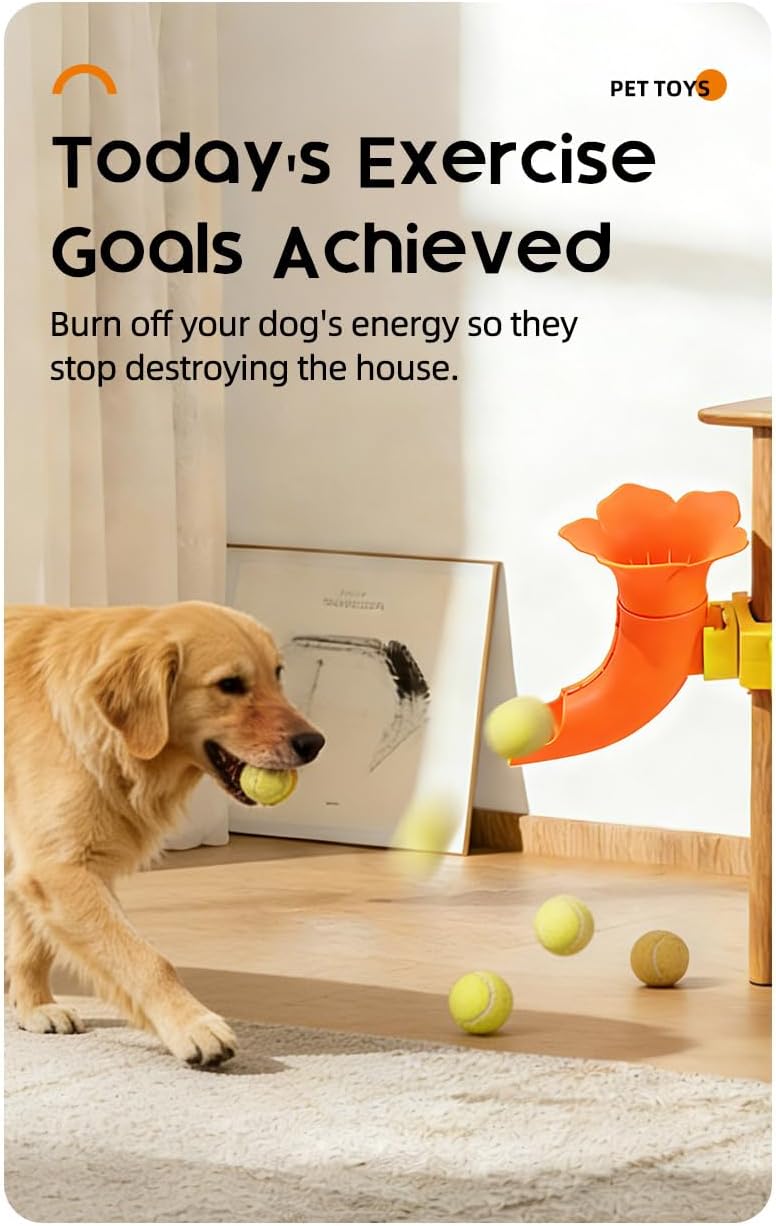 Interactive Dog Ball Launcher Toy - Table Clamp Mount, ABS Material, Pet Self-Play Exercise Device for All Breeds