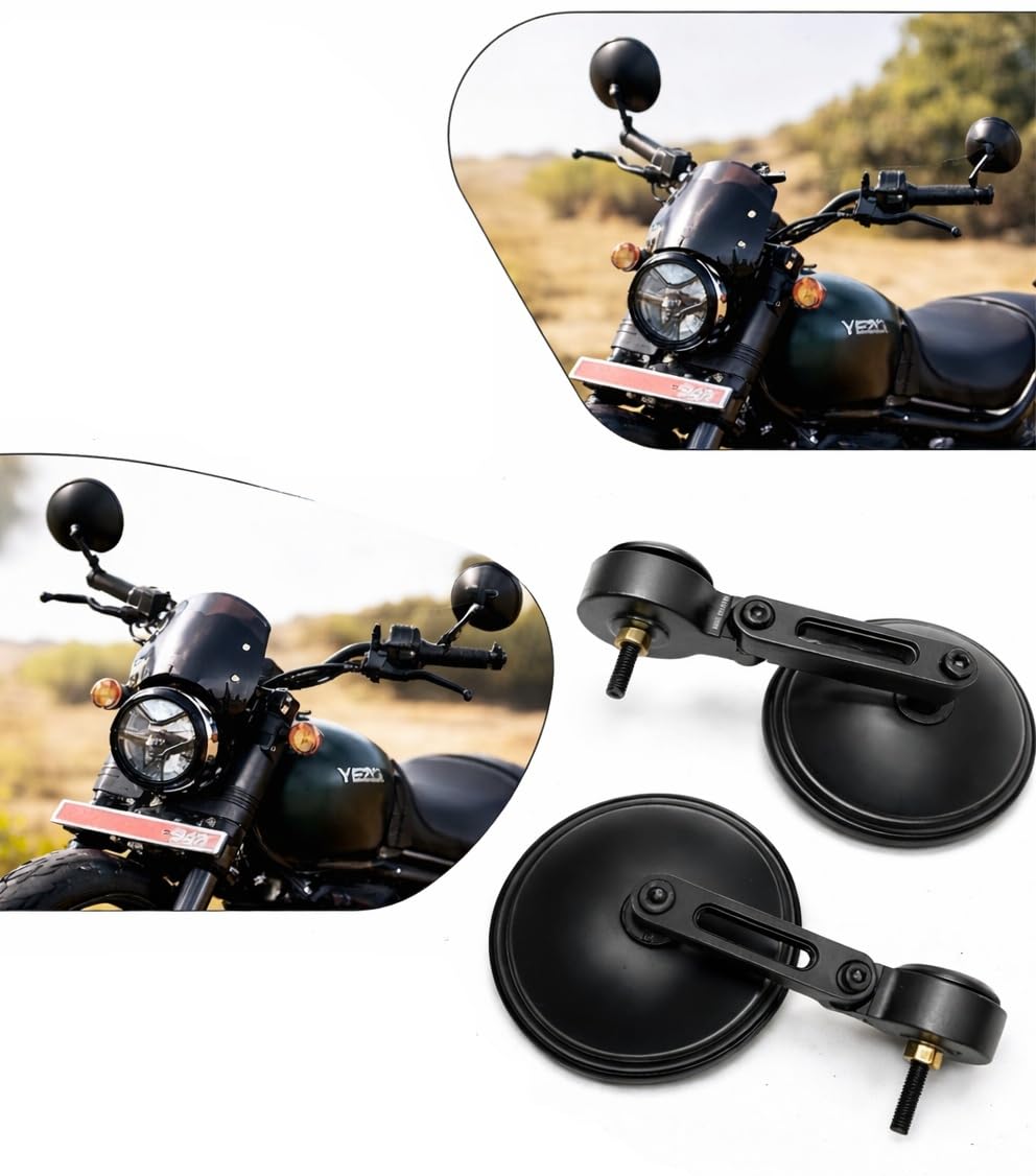 Jawa Mirror Handle bar mirror for Jawa 42/ bobber/jawa classic/yezde roadster/yezde scrambler/New Reborn Classic (Aftermarket Replacement Product, Not OEM), Front-image-39