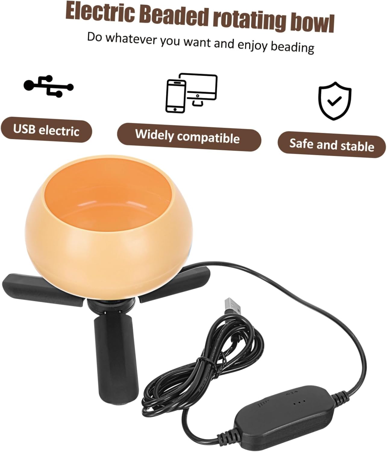 STOBOK Electric Bead Threading Bowl Beading Machine Accessory DIY Jewelry Making Tool