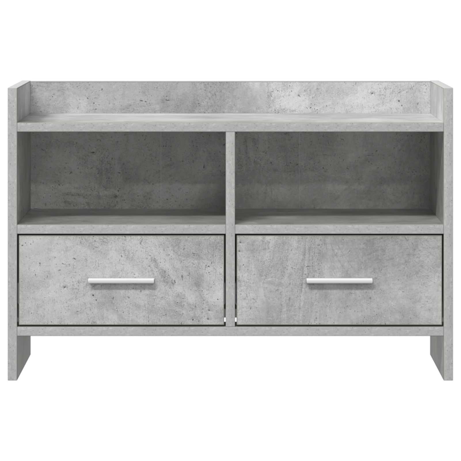 Gecheer TV-Schränk 71,5 x 33 x 47 cm Betongrau Holzwerkstoff, Moderne TV Lowboard Fernsehschrank für Home-Cinema Gamerzimmer Wohnungen Büro8011150