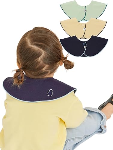 Miniatura 26 de Konny Juego de baberos para bebé, rotación de 360°, bandana suave y absorbente para niños y niñas, esenciales para bebés Baya roja, punto gris rosa,