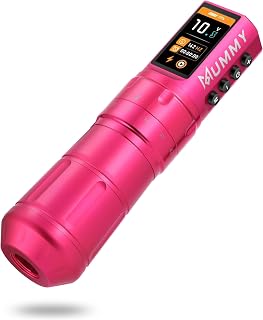 Mummy Scepter Tattoo Pen, 2.4-4.2mm Stroke, OLED Display, Pink