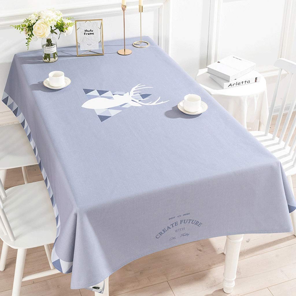 Table Cloth Square Rectangular Tablecloth Cotton and Linen Tablecloth Dustproof F 100 * 140Cm