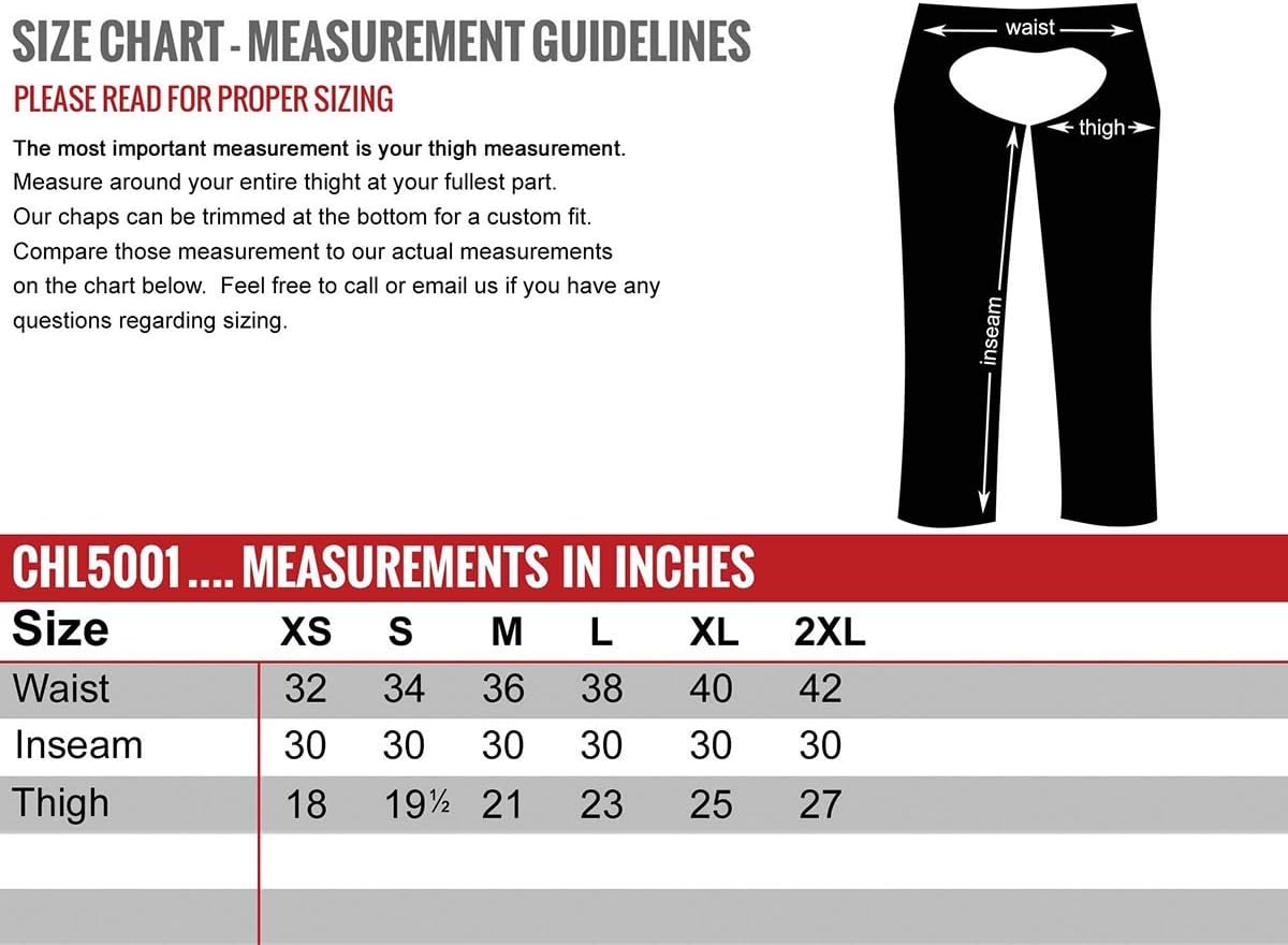 Hot Leathers Ladies USA MADE Leather Chaps (XS) : Automotive