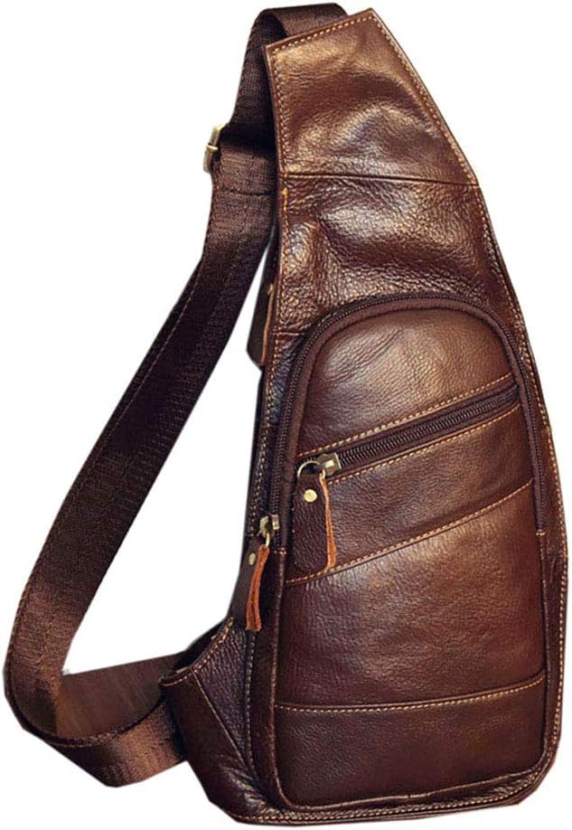 Hebetag Leather Sling Bag Crossbody Backpack for Men Women Travel Outdoor Camping - Image 6