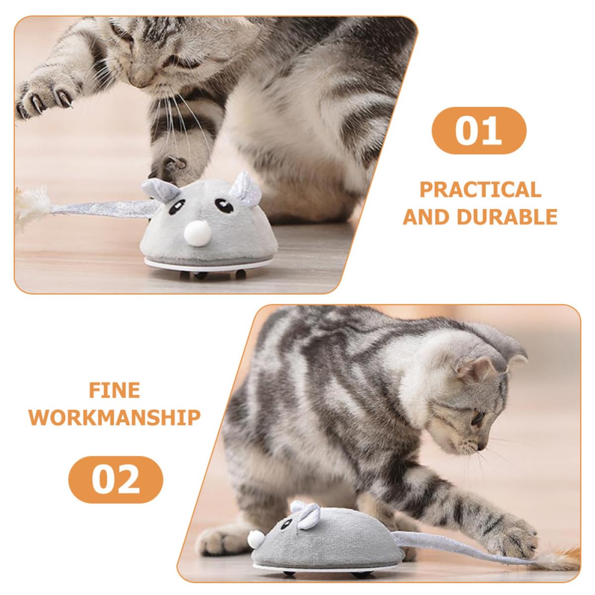 Toddmomy 4piezas Ratón Eléctrico Recargable para Gatos Juguete Interactivo para Mascotas Estimula Instintos De Caza Interiores