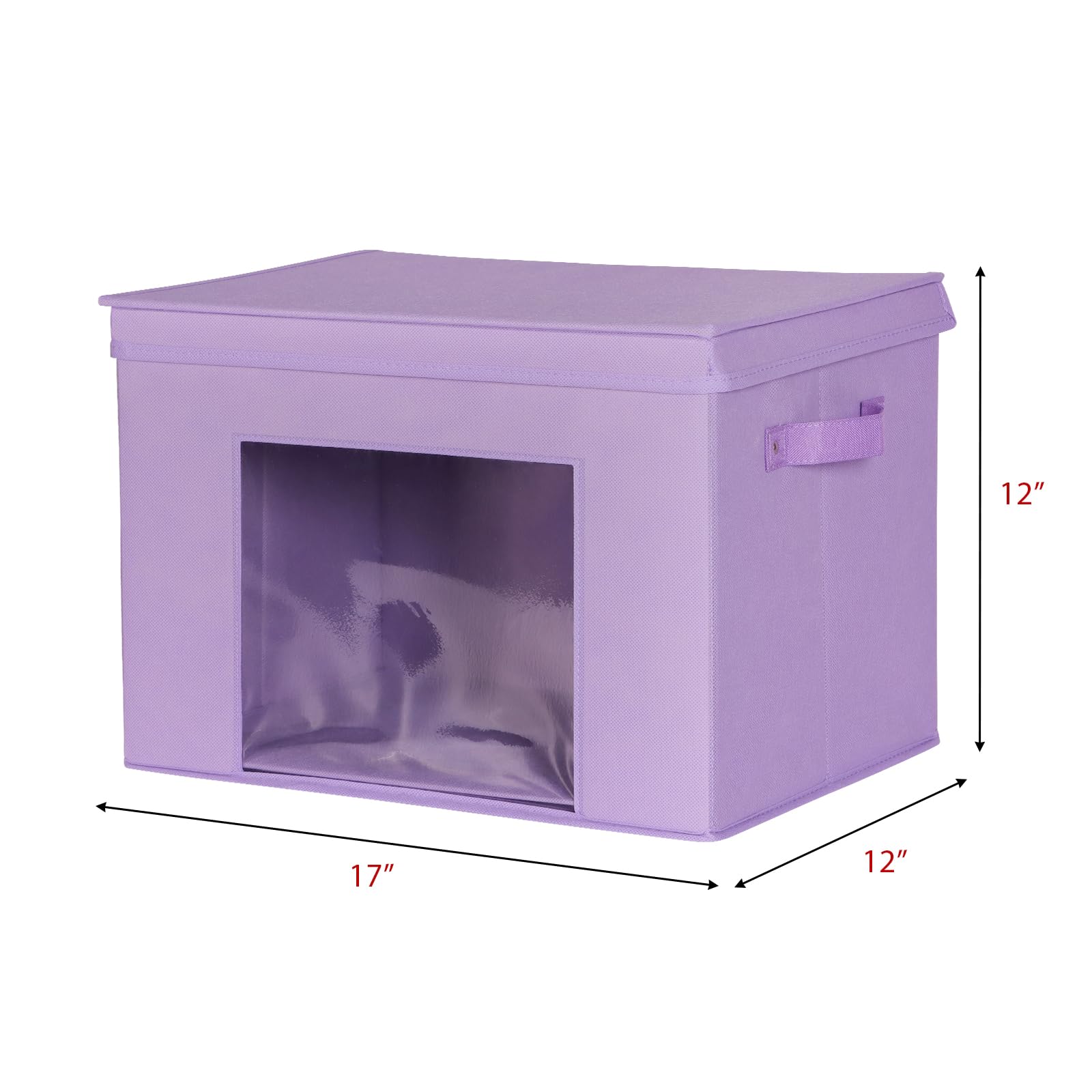 Univivi Cajas de almacenamiento plegables de tela grandes con tapas [4 unidades] cubos de almacenamiento plegables organizadores para el hogar, dormitorio, armario (morado, 17 x 12 x 12 pulgadas)