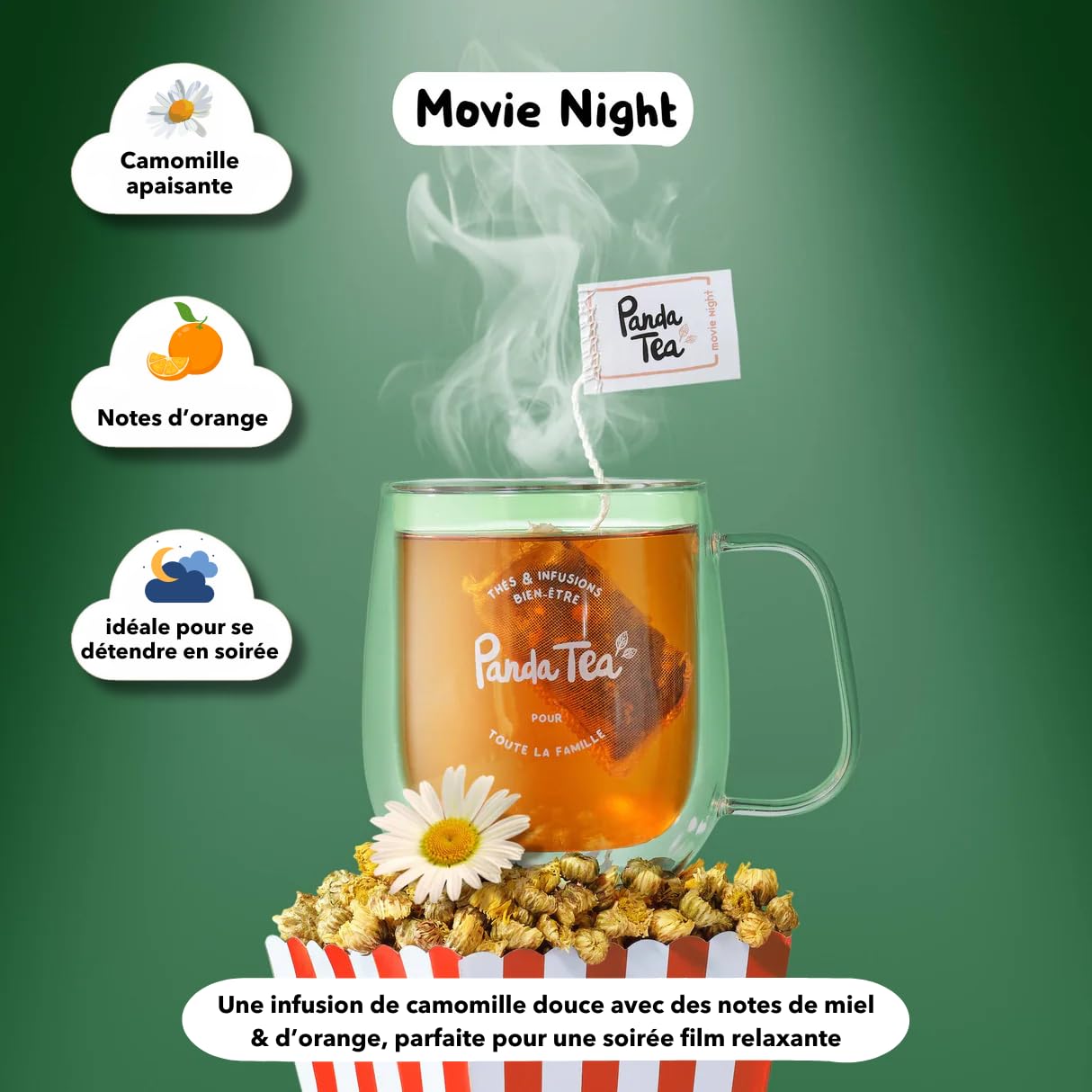Panda Tea - Coffret Sélection Bien-être | Assortiment de 4 Thé et Infusions Bio | 20 Sachets Coton | Idéal pour un Moment de Détente & d’Évasion | Idée Cadeau Zen et Gourmand