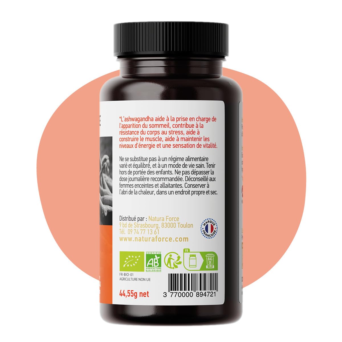 Ashwagandha Biologique KSM-66 en Gélules Végétales - Améliore la Qualité du Sommeil, Aide à Réduire le Stress et l’Anxiété - Pur Extrait de Racine d’Ashwagandha - 3 x 90 gélules