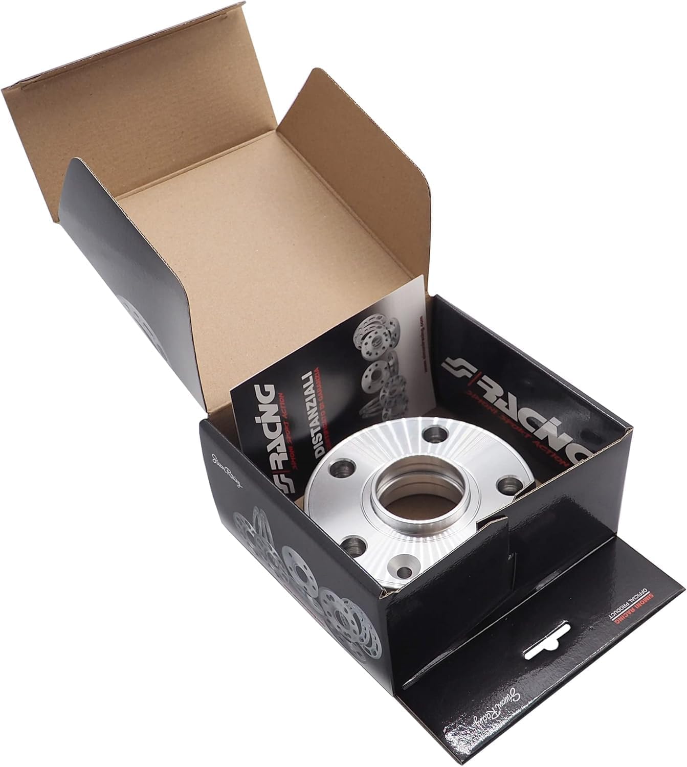 Simoni Racing DR037/B14 Kit 2 Spacers 20 mm 5 x 112 Hub 66.6 with Screws Key 17 14 x 1.5 L.60 mm Spherical