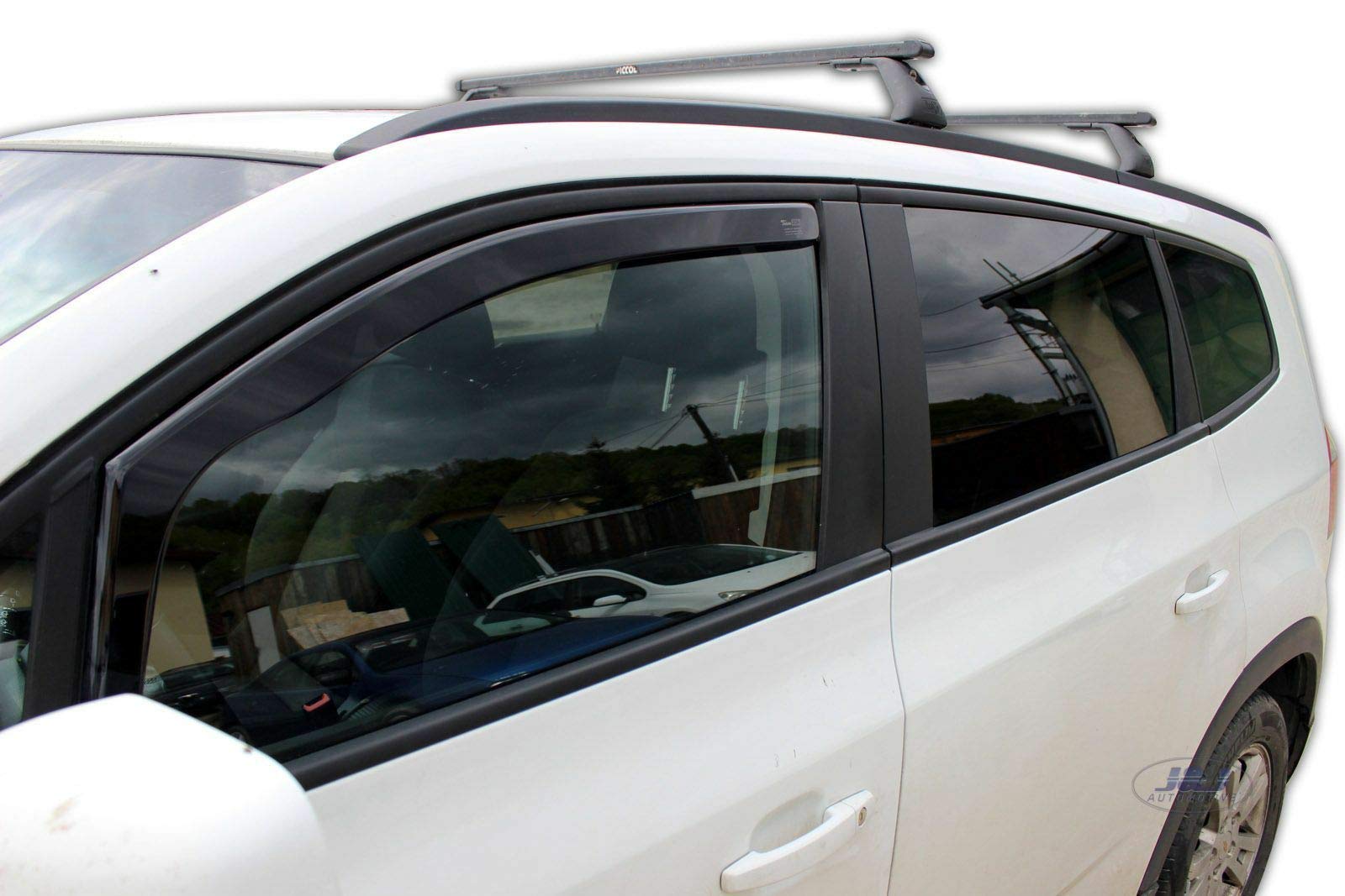 J&J AUTOMOTIVE Windabweiser passend für Chevrolet Orlando 5-Türer 2011-2018 2tlg, Heko Regenabweiser Vorne Getönt Dunkel Passform