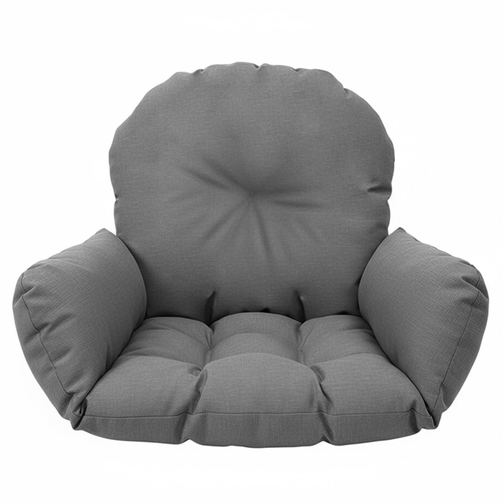 Ameble Color: Dark Gray Thickened & Oversized Egg Chair Cushion Replacement With Breathable Cotton Linen Cover, Soft Pp Cotton Fill For Hanging Egg Swing, Patio Basket, Dark Grey
