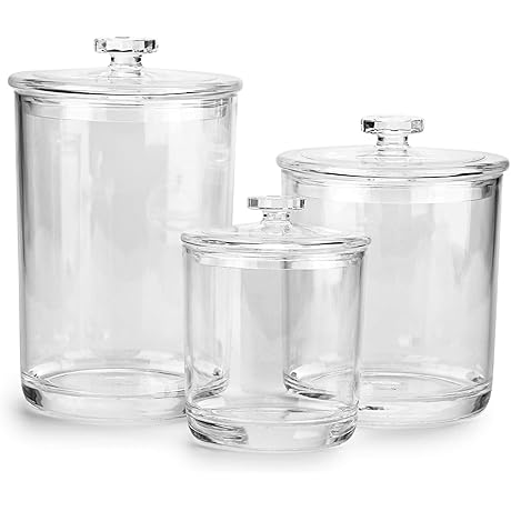 Hipiwe Clear Plastic Apothecary Jars