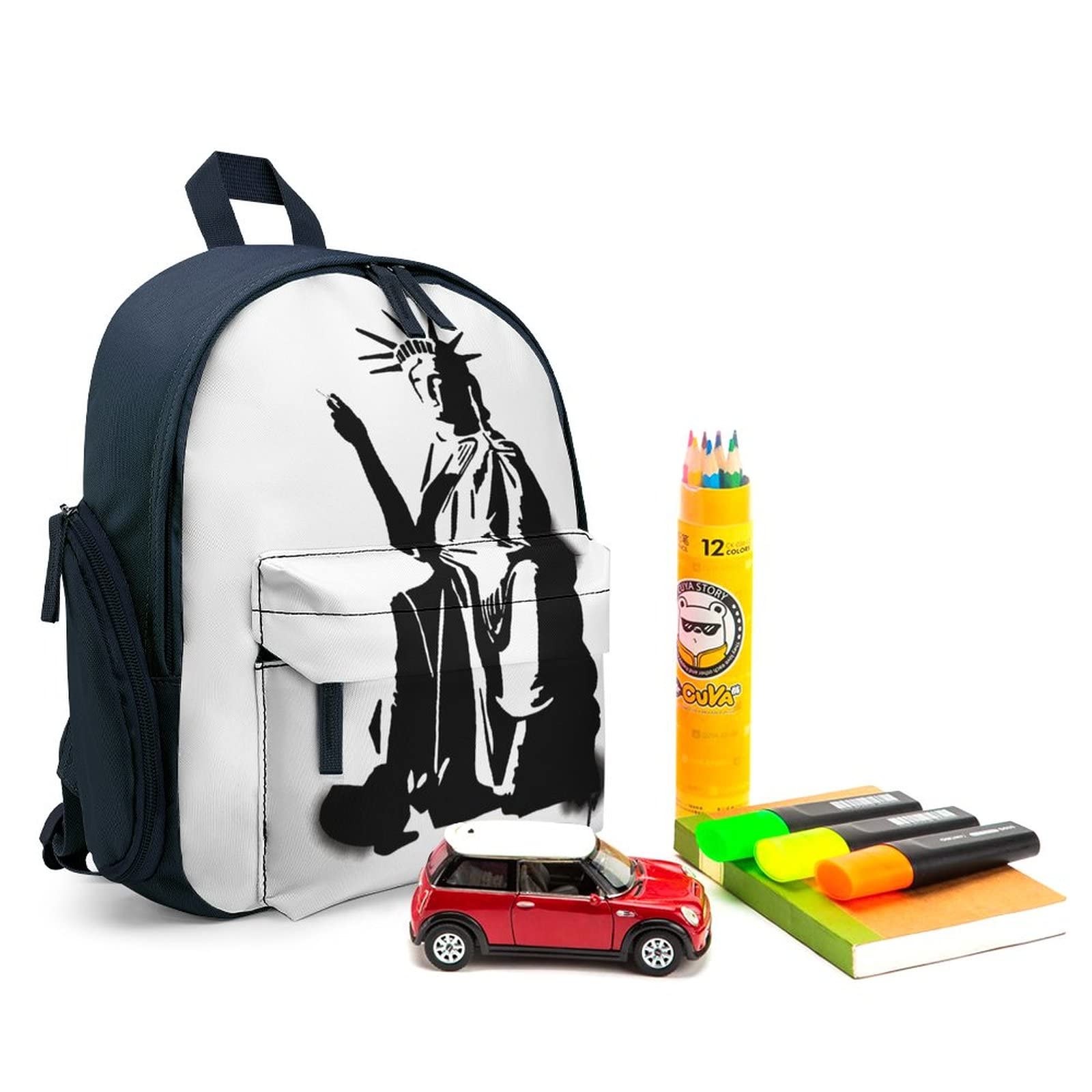 ALAZA Statue Of Liberty Kids Backpack Set - New York City Bookbag With Lunch Bag, Water Resistant, Multicolor