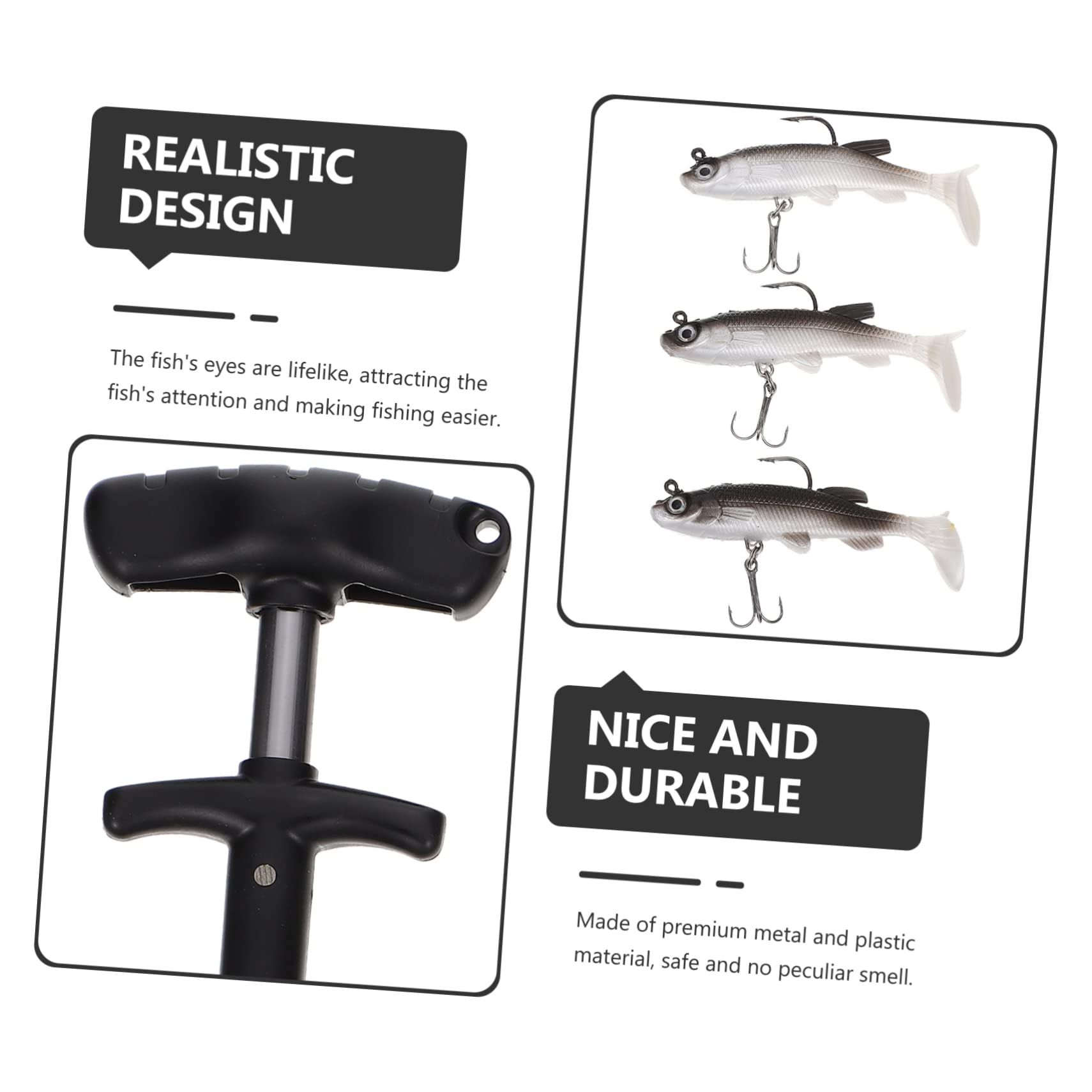 YARNOW 21 Pièces Costume de pêche Hameçon Fishing leure peches leurres d'eau salée dissolvant de Crochet matériel de pêche Leurre de Portable découpleur extracteur Outil appât Métal