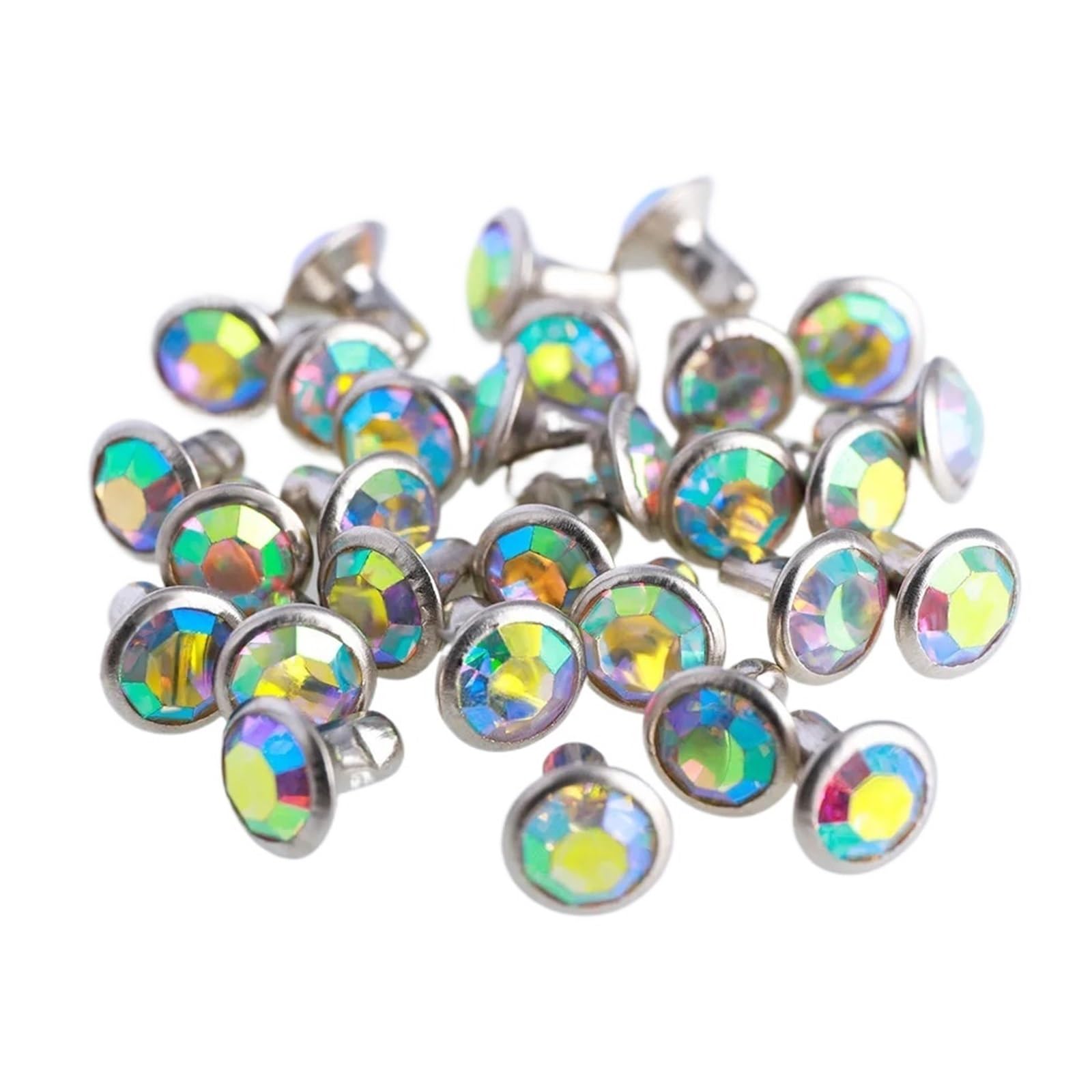 Nity w kształcie diamentu, 500 zestawów, 6/8 mm, kryształowe nity wykończeniowe, ze strasu, diamentowe ćwieki do majsterkowania, torby na ubrania, skórzane, dekoracyjne kolce, wiertło do szkła, rebite