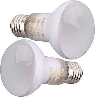 DERNORD Basking Spot Lamp - 25W Tortoise Heat Lamp Bulb Daylight Basking Bulb Light Reptile Heat Lamp for Vivarium Bearded Dragon Lizard 2 Pack