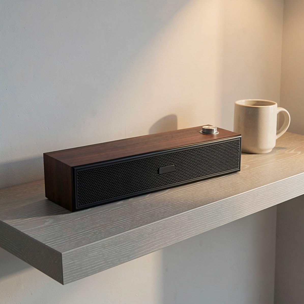 INOOMP Altavoz de Barra de Madera Marrón 14, 6 Pulgadas USB