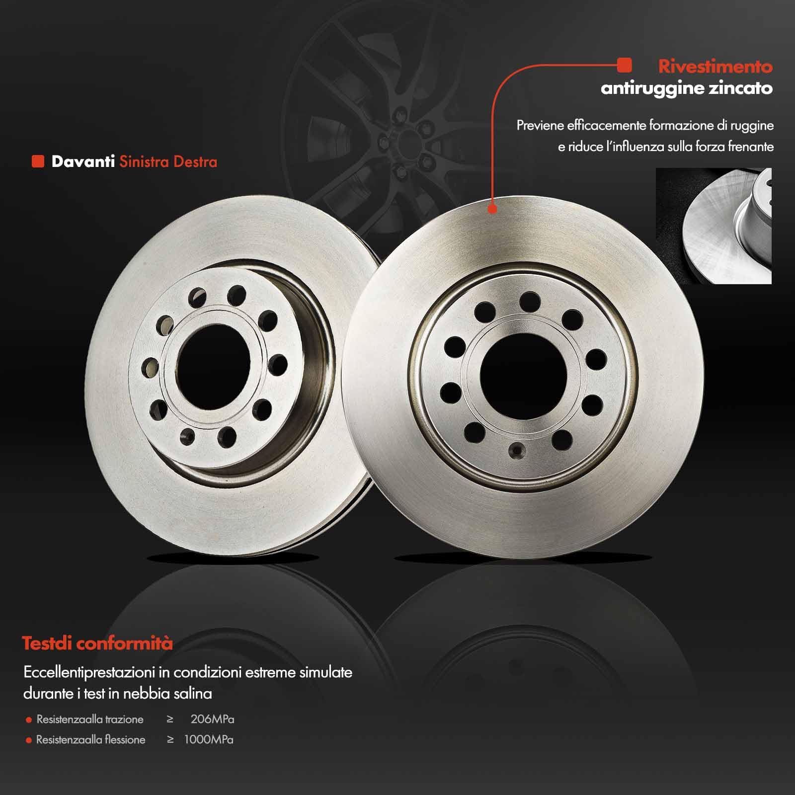 Frankberg Set di dischi freno incl. 2x Dischi Freno Anteriore Ventilato Diametro 280mm Compatibile con A3 8P1 Leon 1P1 A3 Sportback 8PA Golf Plus 521 5M1 Replace# 5C0615301,1K0615301AC