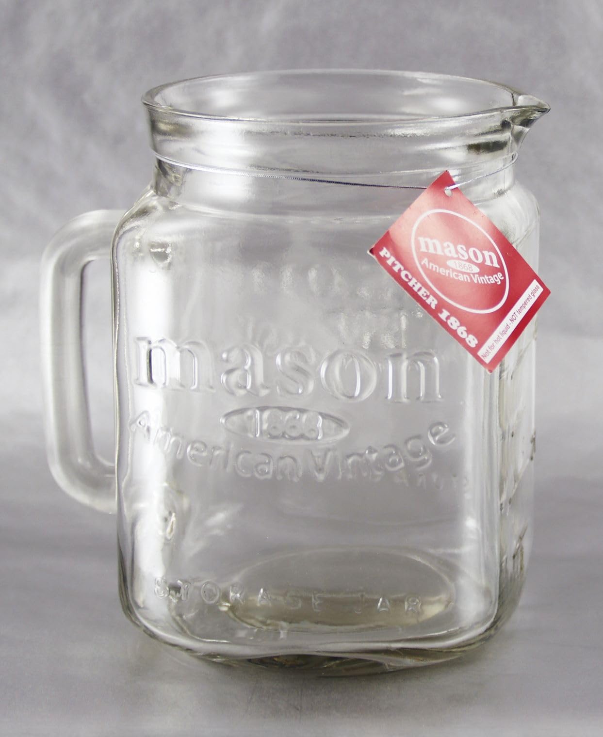 Amazon.com: Grant Howard 51081Mason Jar Embossed with Spout, 64 oz.