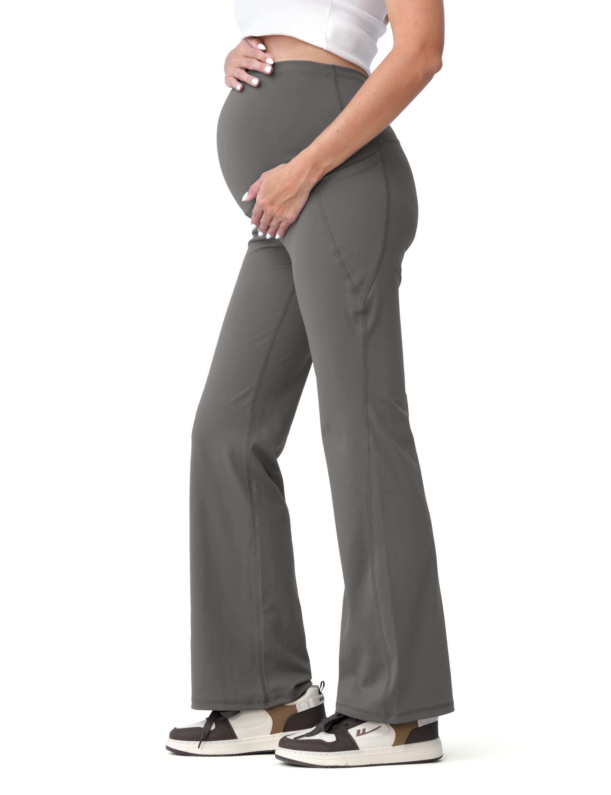 SUNNYBUY Leggings deportivos de mujer para embarazadas, pantalones de yoga para embarazadas, pantalones de maternidad sobre el abdomen, leggings de cintura alta con bolsillos