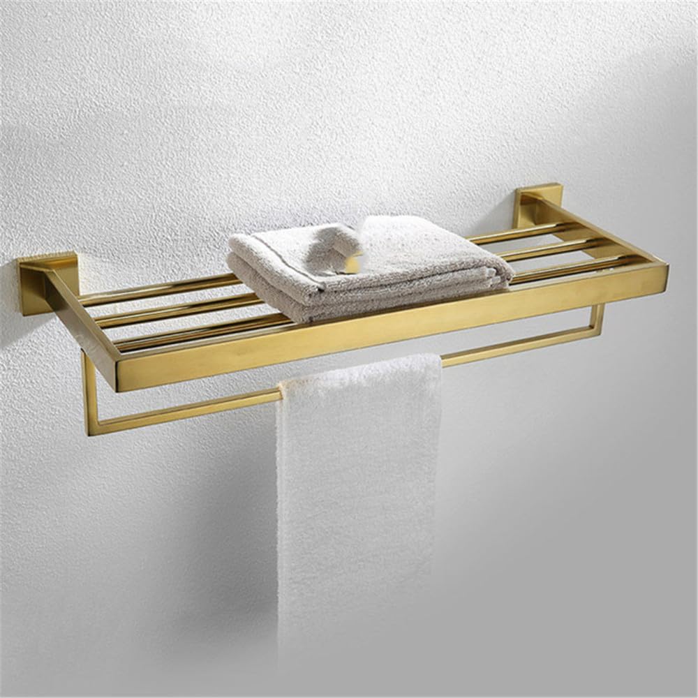 LMYSXAOZ Brushed Gold Bathroom Accessories Hardware Towel Bar Rail Toilet Paper Holder Rack Hook Soap Dish Brush,towel rack