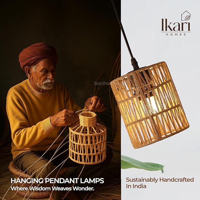 Image of Ikari Homes Round Woven Raffia Basket, Natural Decorative Storage Tray| Gifting Basket |Boho decor storage vanity basket I Sustainable organisor Round Basket (12 in x 2 inch)